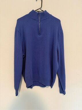 Blue Polo Golf 100% Cashmere Quarterzip